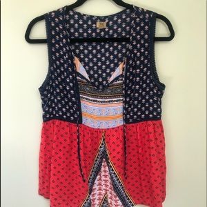 True Craft Patterned Halter Blouse